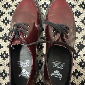 Doc Martens oxblood red oxfords, vegan
